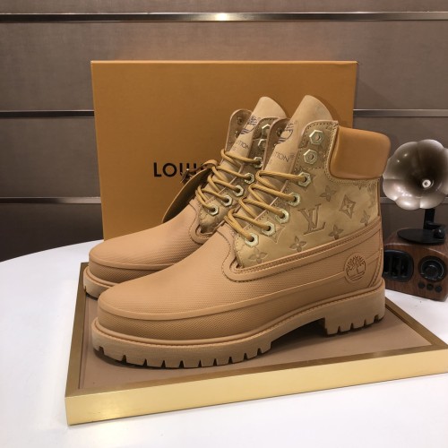 Louis Vuitton x Timberland 6-inch ankle boot Men Shoes Fashion Sneakers Boots Luxury Brand Mens Herlam Sneaker with Original Box whatsapp 【+1-3239614486】