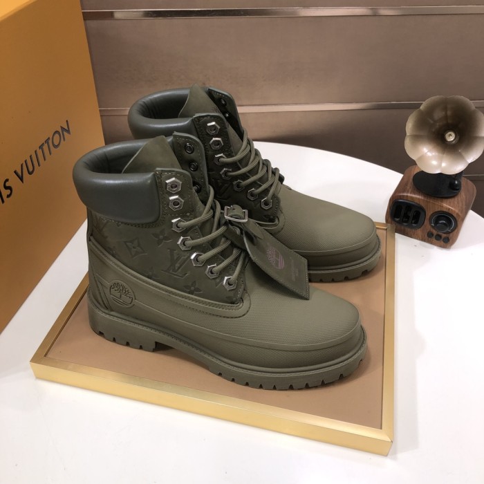 Louis Vuitton x Timberland 6-inch ankle boot Men Shoes Fashion Sneakers Boots Luxury Brand Mens Herlam Sneaker with Original Box whatsapp 【+1-3239614486】
