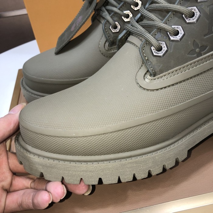 Louis Vuitton x Timberland 6-inch ankle boot Men Shoes Fashion Sneakers Boots Luxury Brand Mens Herlam Sneaker with Original Box whatsapp 【+1-3239614486】