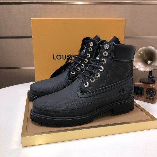Louis Vuitton x Timberland 6-inch ankle boot Men Shoes Fashion Sneakers Boots Luxury Brand Mens Herlam Sneaker with Original Box whatsapp 【+1-3239614486】