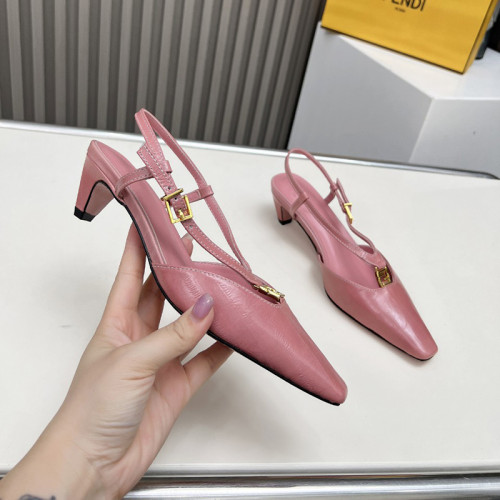 Fendi Womens Shoes Sandals Slippers Fashion Luxury Brand Fendi FFold  hagfish leather low-heeled slingbacks with Original Box Whatsapp 【+1-3239614486】