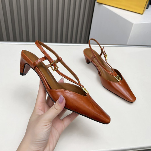 Fendi Womens Shoes Sandals Slippers Fashion Luxury Brand Fendi FFold  hagfish leather low-heeled slingbacks with Original Box Whatsapp 【+1-3239614486】