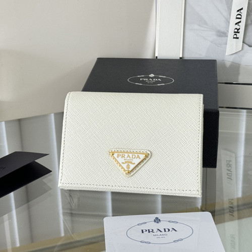 Prada Womens Bags Wallets Small Saffiano Leather Wallet 1MV021_QHH_F0002 with Original Box whatsapp 【+1-3239614486】