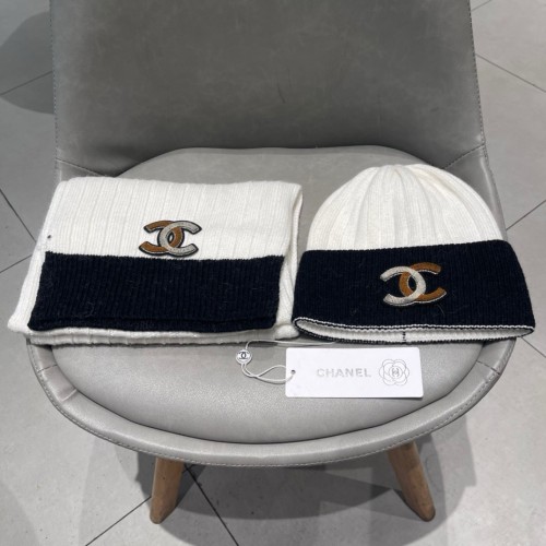 Chanel Womens Hats Luxury Brand Knit Hat Sarf Set with Original Box Whatsapp 【+1-3239614486】