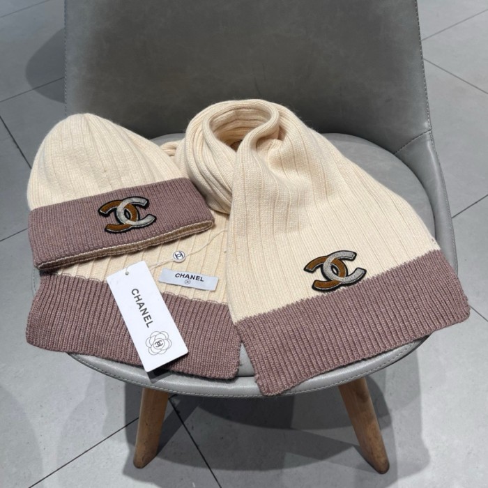 Chanel Womens Hats Luxury Brand Knit Hat Sarf Set with Original Box Whatsapp 【+1-3239614486】