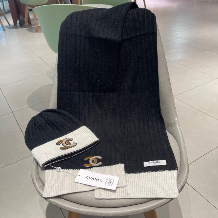 Chanel Womens Hats Luxury Brand Knit Hat Sarf Set with Original Box Whatsapp 【+1-3239614486】