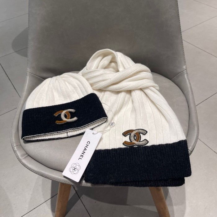 Chanel Womens Hats Luxury Brand Knit Hat Sarf Set with Original Box Whatsapp 【+1-3239614486】