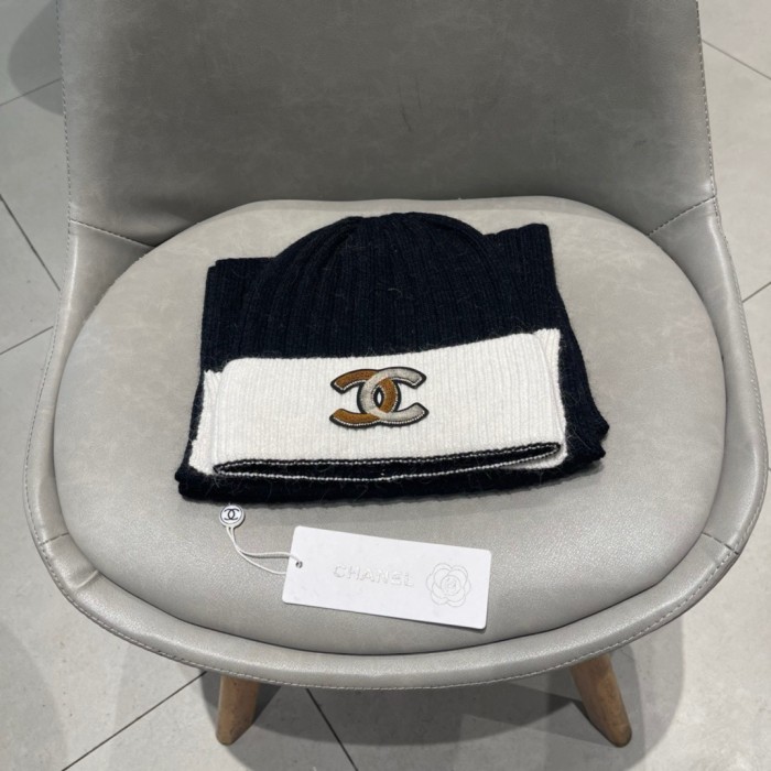 Chanel Womens Hats Luxury Brand Knit Hat Sarf Set with Original Box Whatsapp 【+1-3239614486】