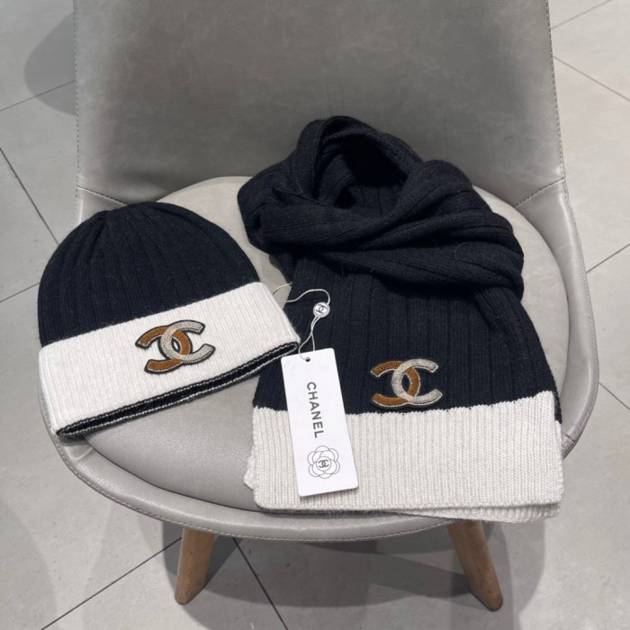 Chanel Womens Hats Luxury Brand Knit Hat Sarf Set with Original Box Whatsapp 【+1-3239614486】