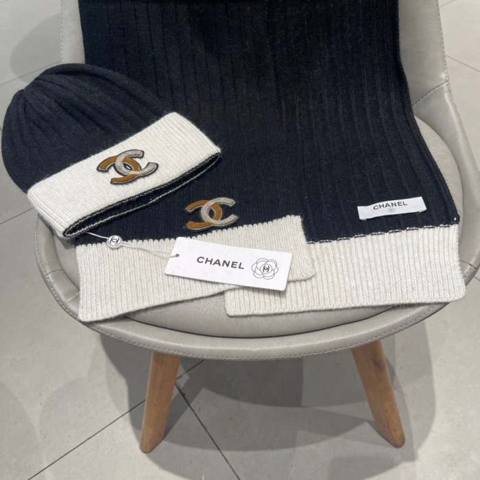 Chanel Womens Hats Luxury Brand Knit Hat Sarf Set with Original Box Whatsapp 【+1-3239614486】
