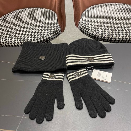 Dior Men Womens Knit Hat Scarf Gloves Set Luxury Brand Design Dior Cap with Original Box Whatsapp 【+1-3239614486】