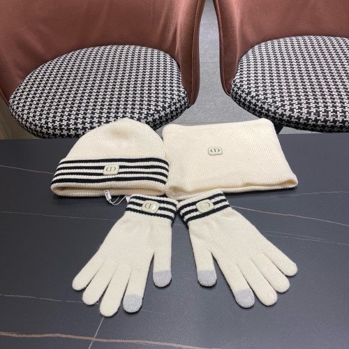 Dior Men Womens Knit Hat Scarf Gloves Set Luxury Brand Design Dior Cap with Original Box Whatsapp 【+1-3239614486】