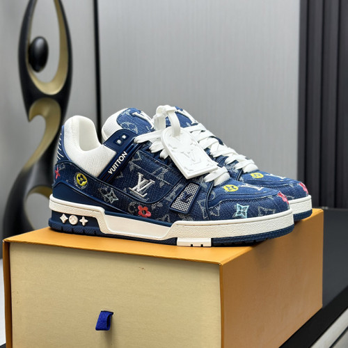 Louis Vuitton Mens Shoes Fashion Sneakers Design Luxury Brand LV TRAINER Skate SNEAKER Mix of materials with Original Box 1ABLXH Whatsapp 【+1-3239614486】