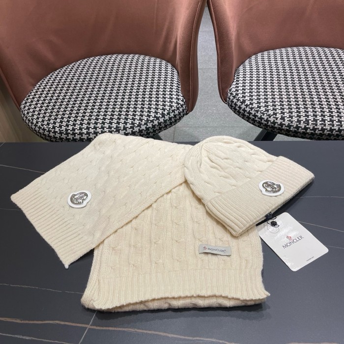 Moncler Men Womens Hat Scarf Set  Luxury Brand Design Moncler Knit Hat with Original Box Whatsapp【+1-3239614486】