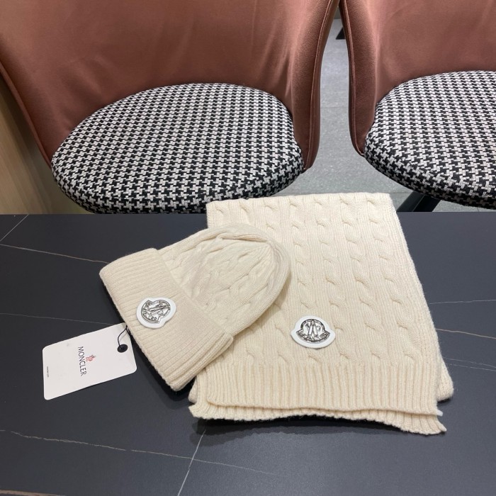 Moncler Men Womens Hat Scarf Set  Luxury Brand Design Moncler Knit Hat with Original Box Whatsapp【+1-3239614486】