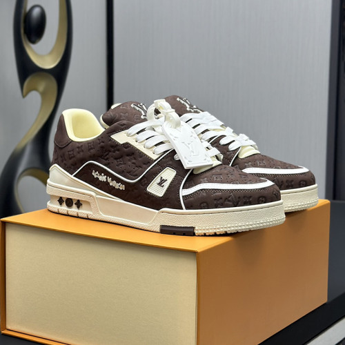 Louis Vuitton Mens Shoes Fashion Sneakers Design Luxury Brand LV TRAINER Skate SNEAKER Mix of materials with Original Box 1ABLXH Whatsapp 【+1-3239614486】