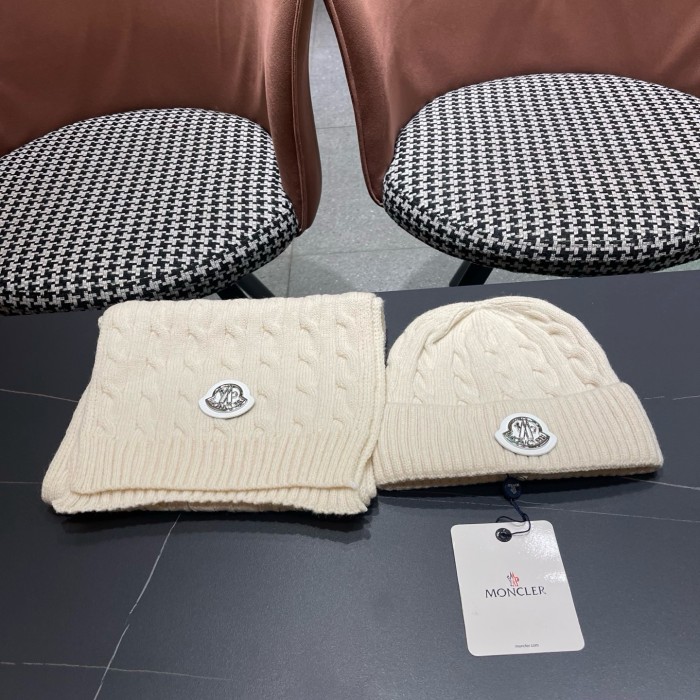 Moncler Men Womens Hat Scarf Set  Luxury Brand Design Moncler Knit Hat with Original Box Whatsapp【+1-3239614486】