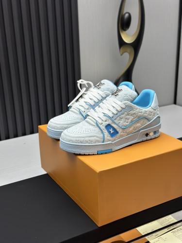 Louis Vuitton Mens Shoes Fashion Sneakers Design Luxury Brand LV TRAINER Skate SNEAKER Mix of materials with Original Box 1ABLXH Whatsapp 【+1-3239614486】