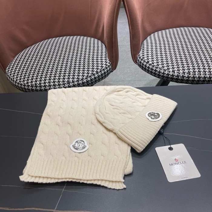 Moncler Men Womens Hat Scarf Set  Luxury Brand Design Moncler Knit Hat with Original Box Whatsapp【+1-3239614486】