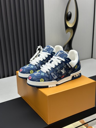 Louis Vuitton Mens Shoes Fashion Sneakers Design Luxury Brand LV TRAINER Skate SNEAKER Mix of materials with Original Box 1ABLXH Whatsapp 【+1-3239614486】