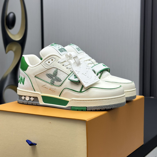 Louis Vuitton Mens Shoes Fashion Sneakers Design Luxury Brand LV TRAINER Skate SNEAKER Mix of materials with Original Box 1ABLXH Whatsapp 【+1-3239614486】