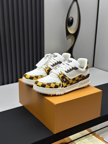 Louis Vuitton Mens Shoes Fashion Sneakers Design Luxury Brand LV TRAINER Skate SNEAKER Mix of materials with Original Box 1ABLXH Whatsapp 【+1-3239614486】