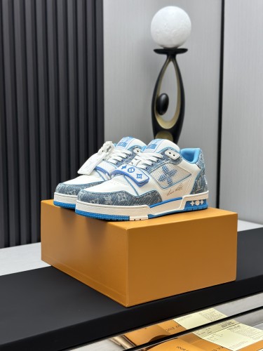 Louis Vuitton Mens Shoes Fashion Sneakers Design Luxury Brand LV TRAINER Skate SNEAKER Mix of materials with Original Box 1ABLXH Whatsapp 【+1-3239614486】