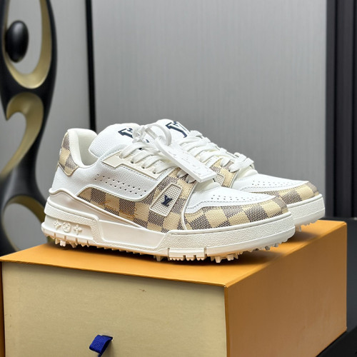 Louis Vuitton Mens Shoes Fashion Sneakers Design Luxury Brand LV TRAINER Skate SNEAKER Mix of materials with Original Box 1ABLXH Whatsapp 【+1-3239614486】