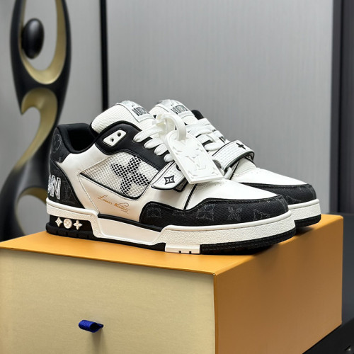 Louis Vuitton Mens Shoes Fashion Sneakers Design Luxury Brand LV TRAINER Skate SNEAKER Mix of materials with Original Box 1ABLXH Whatsapp 【+1-3239614486】