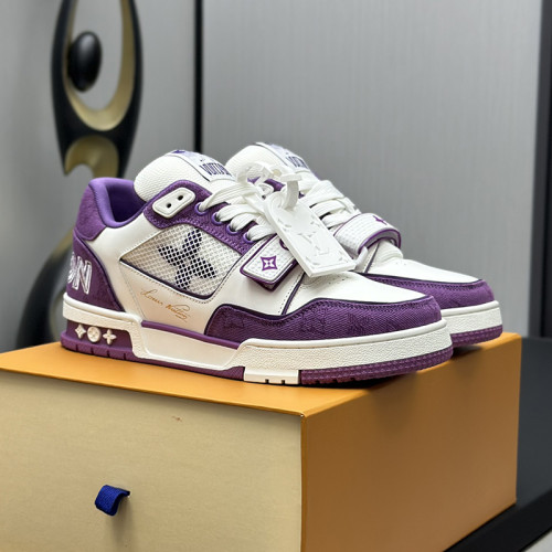 Louis Vuitton Mens Shoes Fashion Sneakers Design Luxury Brand LV TRAINER Skate SNEAKER Mix of materials with Original Box 1ABLXH Whatsapp 【+1-3239614486】