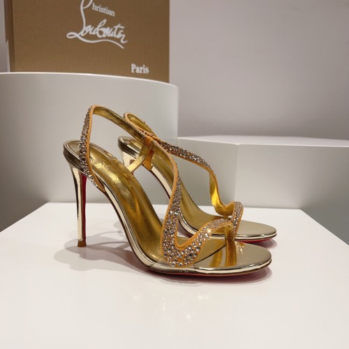 Christian Louboutin Womens Shoes Fashion Sandals Luxury Brand Black Rosalie 100 Heeled Sandals with Original Box whatsapp 【+1-3239614486】