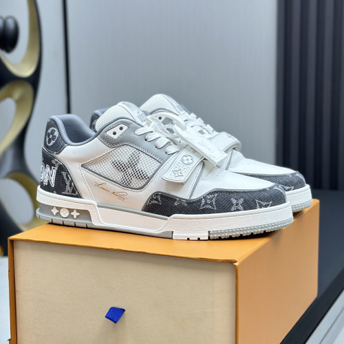 Louis Vuitton Mens Shoes Fashion Sneakers Design Luxury Brand LV TRAINER Skate SNEAKER Mix of materials with Original Box 1ABLXH Whatsapp 【+1-3239614486】