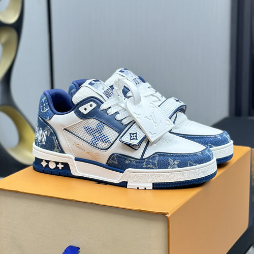 Louis Vuitton Mens Shoes Fashion Sneakers Design Luxury Brand LV TRAINER Skate SNEAKER Mix of materials with Original Box 1ABLXH Whatsapp 【+1-3239614486】