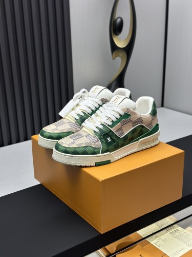Louis Vuitton Mens Shoes Fashion Sneakers Design Luxury Brand LV TRAINER Skate SNEAKER Mix of materials with Original Box 1ABLXH Whatsapp 【+1-3239614486】