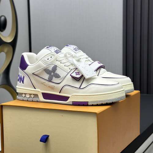 Louis Vuitton Mens Shoes Fashion Sneakers Design Luxury Brand LV TRAINER Skate SNEAKER Mix of materials with Original Box 1ABLXH Whatsapp 【+1-3239614486】