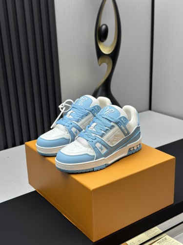 Louis Vuitton Mens Shoes Fashion Sneakers Design Luxury Brand LV TRAINER Skate SNEAKER Mix of materials with Original Box 1ABLXH Whatsapp 【+1-3239614486】