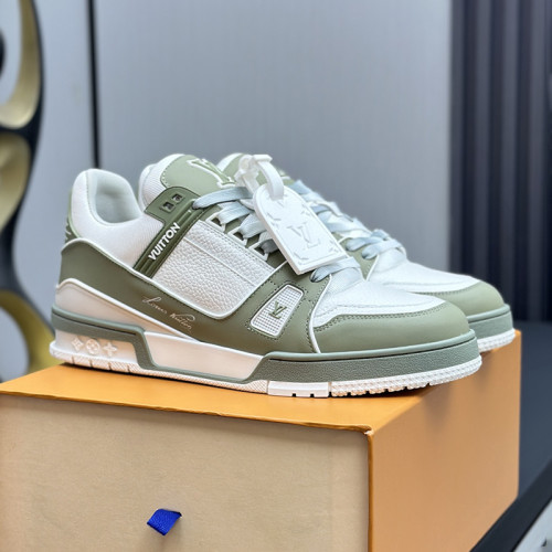 Louis Vuitton Mens Shoes Fashion Sneakers Design Luxury Brand LV TRAINER Skate SNEAKER Mix of materials with Original Box 1ABLXH Whatsapp 【+1-3239614486】