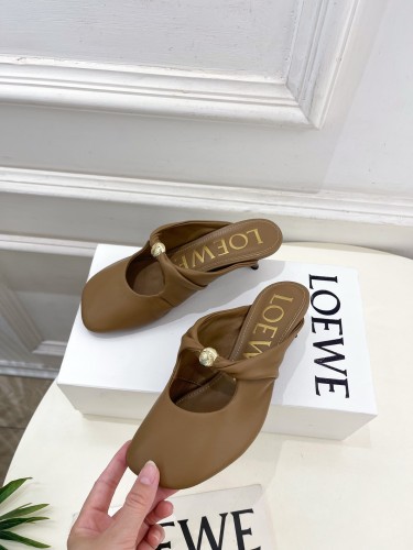 Loewe Womens Shoes Fashion Luxury Brand Casual 4cm Heel Pebble Soft mule in nappa lambskin with Original Box whatsapp 【+1-3239614486】