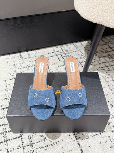Alaia Women Fashion Shoes Sandals Luxury Brand Alaia Decollete 90 calf hair slingback pumps 9.5cm Heel with Original Box Whatsapp【+1-3239614486】