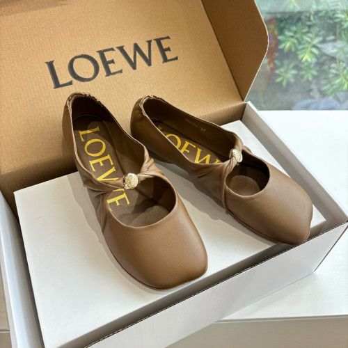 Loewe Womens Shoes Fashion Luxury Brand Casual Pebble Soft ballerina in nappa lambskin with Original Box whatsapp 【+1-3239614486】
