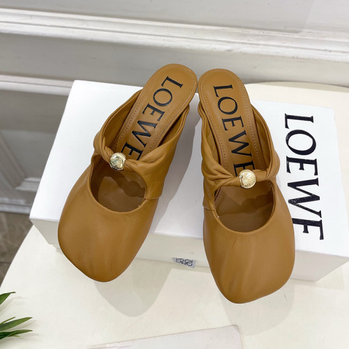Loewe Womens Shoes Fashion Luxury Brand Casual 4cm Heel Pebble Soft mule in nappa lambskin with Original Box whatsapp 【+1-3239614486】