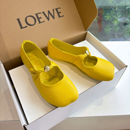 Loewe Womens Shoes Fashion Luxury Brand Casual Pebble Soft ballerina in nappa lambskin with Original Box whatsapp 【+1-3239614486】
