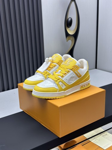 Louis Vuitton Mens Shoes Fashion Sneakers Design Luxury Brand LV TRAINER Skate SNEAKER Mix of materials with Original Box 1ABLXH Whatsapp 【+1-3239614486】
