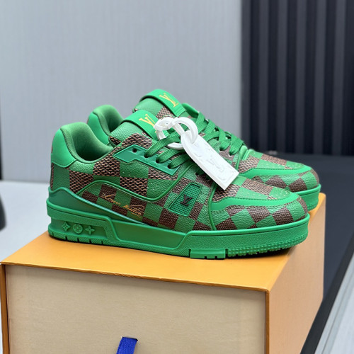 Louis Vuitton Mens Shoes Fashion Sneakers Design Luxury Brand LV TRAINER Skate SNEAKER Mix of materials with Original Box 1ABLXH Whatsapp 【+1-3239614486】