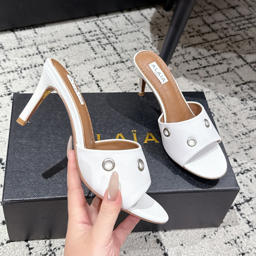 Alaia Women Fashion Shoes Sandals Luxury Brand Alaia Decollete 90 calf hair slingback pumps 9.5cm Heel with Original Box Whatsapp【+1-3239614486】