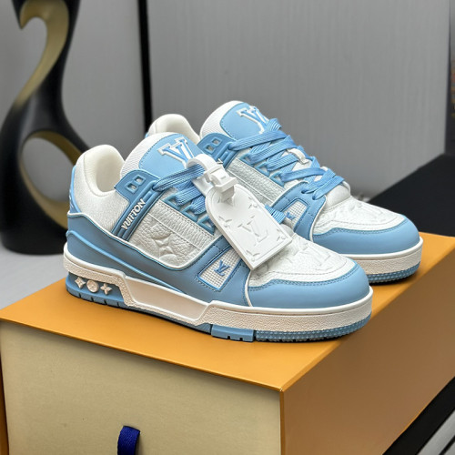 Louis Vuitton Mens Shoes Fashion Sneakers Design Luxury Brand LV TRAINER Skate SNEAKER Mix of materials with Original Box 1ABLXH Whatsapp 【+1-3239614486】