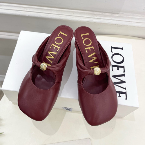 Loewe Womens Shoes Fashion Luxury Brand Casual 4cm Heel Pebble Soft mule in nappa lambskin with Original Box whatsapp 【+1-3239614486】