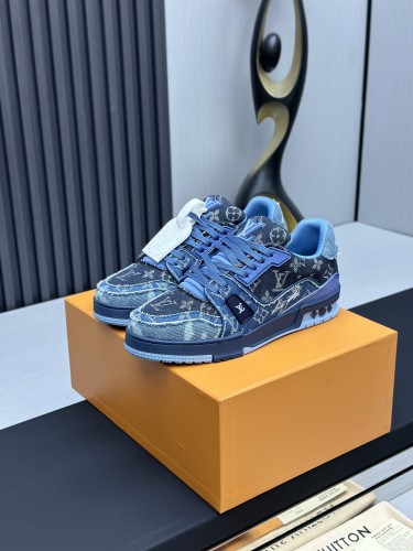 Louis Vuitton Mens Shoes Fashion Sneakers Design Luxury Brand LV TRAINER Skate SNEAKER Mix of materials with Original Box 1ABLXH Whatsapp 【+1-3239614486】