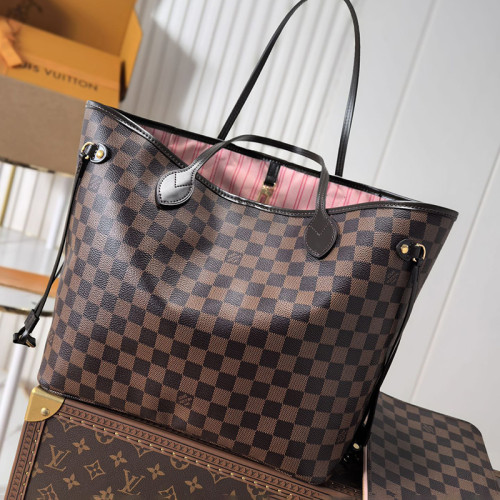 Louis Vuitton Womens Bags Luxury Brand Fashion Type NEVERFULL MM Rose Ballerina N41603 whatsapp 【+1-3239614486】