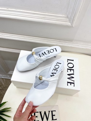 Loewe Womens Shoes Fashion Luxury Brand Casual 4cm Heel Pebble Soft mule in nappa lambskin with Original Box whatsapp 【+1-3239614486】